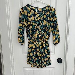 Sage Lemon Print Women's Romper